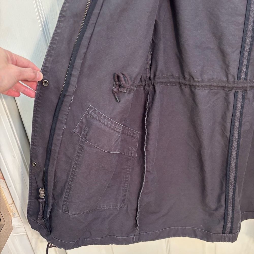 Abercrombie & Fitch Womens Utility Jacket Hooded, Sz XS, Charcoal Gray, Full Zip - Picture 14 of 16